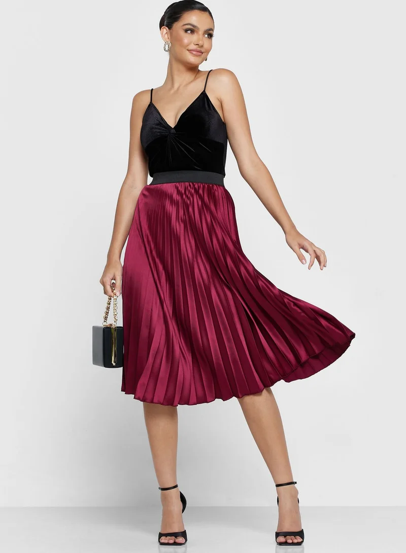 John Zack Plisse High Waist Skirt