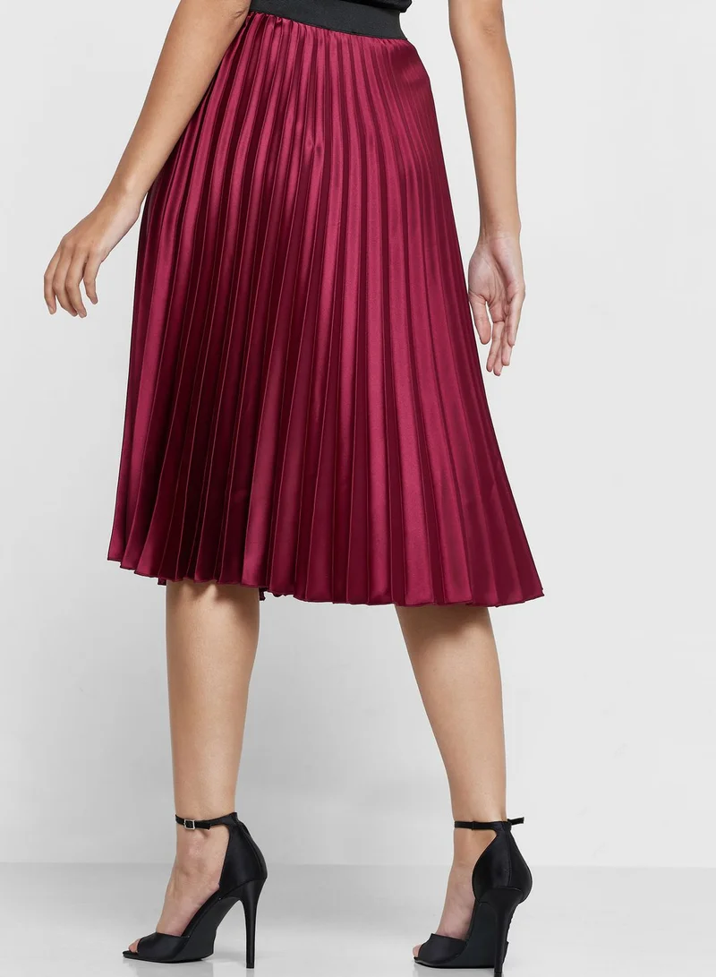 John Zack Plisse High Waist Skirt
