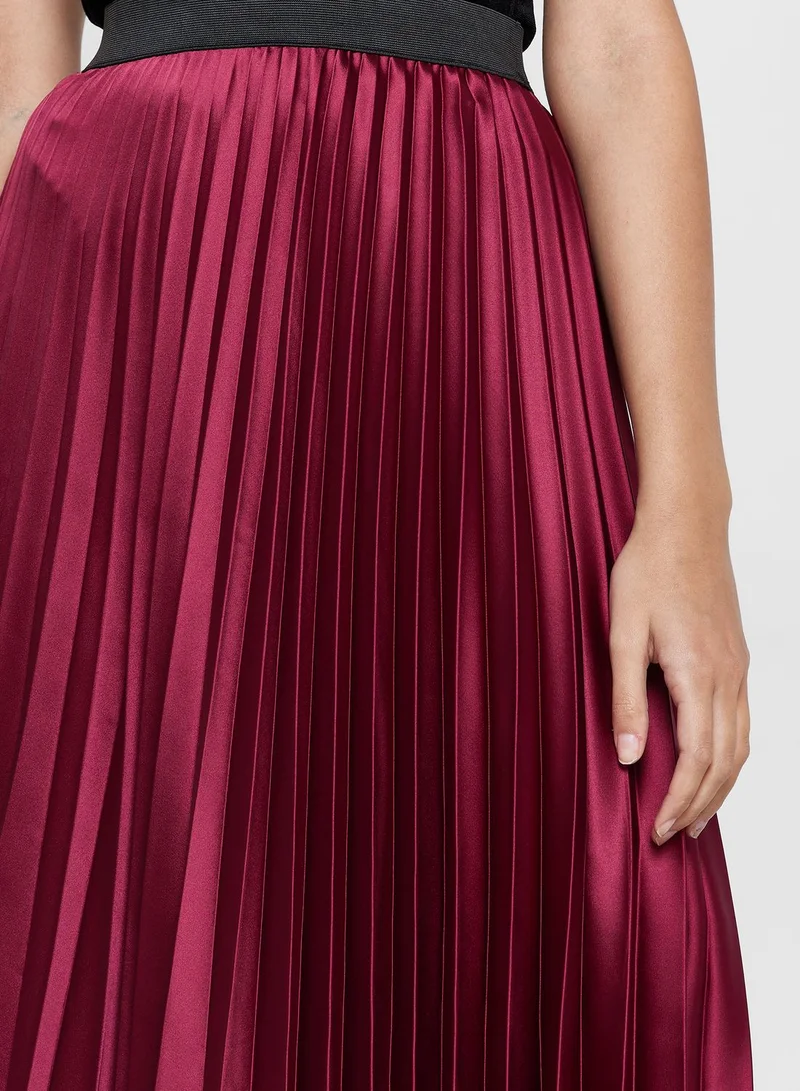 John Zack Plisse High Waist Skirt