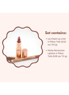 Charlotte Tilbury Pillow Talk Mini Matte Revolution Lipstick And Lip Cheat Lip Liner Mini Travel Size Duo Set  - Image 3
