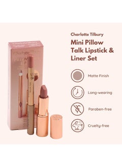Charlotte Tilbury Pillow Talk Mini Matte Revolution Lipstick And Lip Cheat Lip Liner Mini Travel Size Duo Set  - Image 2