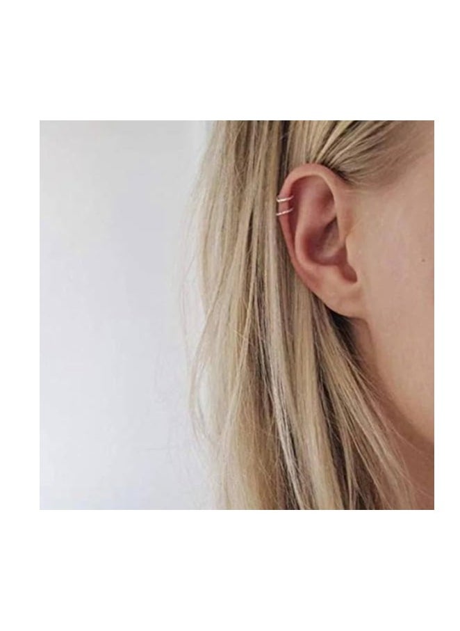 Generic Hoop Cartilage Earring Fake Earrings Nose Rings Septum Nose Ring small for Women Men Girls1 pcs (gold) +1pcs (silver)  - Image 1