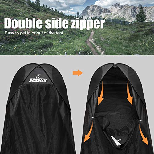 L RUNNZER Single Camping Tent, Pop-Up Net with Upgraded Mesh for Sleeping Outdoor Camping Traveling - Image 5
