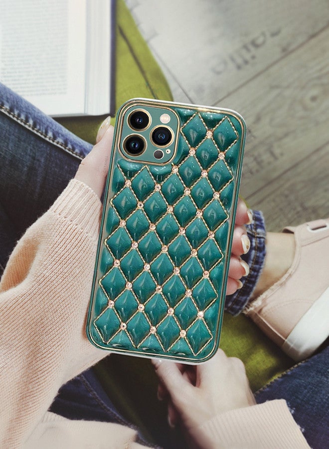 CATANES iPhone 13 Pro Max Luxury Diamond Bling Rhinestone Case Cover Shockproof Camera Lens Protection Green - Image 5