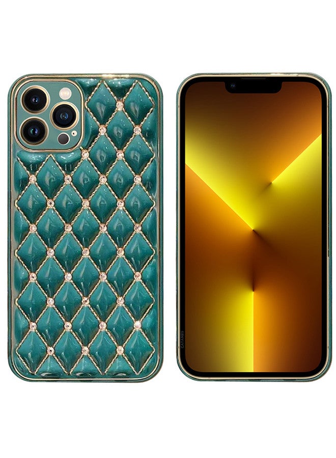CATANES iPhone 13 Pro Max Luxury Diamond Bling Rhinestone Case Cover Shockproof Camera Lens Protection Green - Image 2