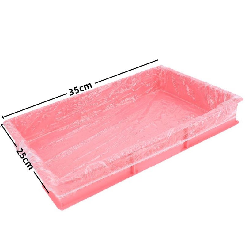 Generic Pet Rabbit Cage Chassis Film Cover Disposable Plastic Film Dutch Pig Rabbit Supplies Toilet Urine Pad Cleaning Pad XS code: fit [length 35 * width 25CM tray]]