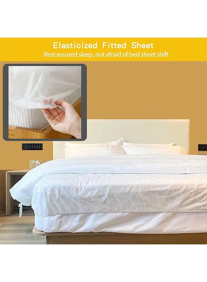 مجموعة بطاطين قابلة للإزالة لأوراق السفر 4 قطع قابلة للإزالة *1 غطاء لحاف *1 وحقيبة وسادة *2 لفنادق والسفر ورقة متنقلة أغطية سرير مخصصة للإزالة - Image 3