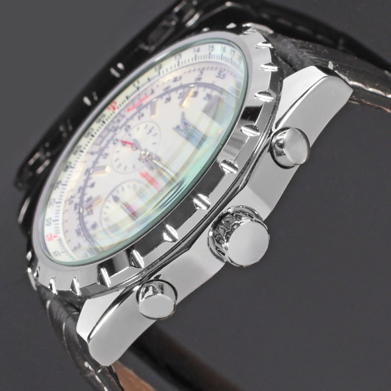 JARAGAR Men's Automatic Mechanical Watch with Leather Strap Fashion Wristwatch Calendar Date Display - Image 2