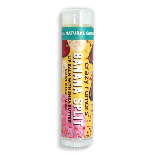 Crazy Rumors Banana Split Lip Balm. 100% Natural, Vegan, Plant-Based, Made in USA (1-Pack) - Image 1