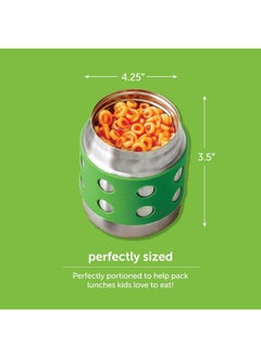 LunchBots LunchBots Thermal 8 oz Triple Insulated Thermos - Hot 6 Hours or Cold 12 Hours - Leak Proof Thermos Soup Jar - All Stainless Interior - Navy Lid - Green Dots  - Image 2