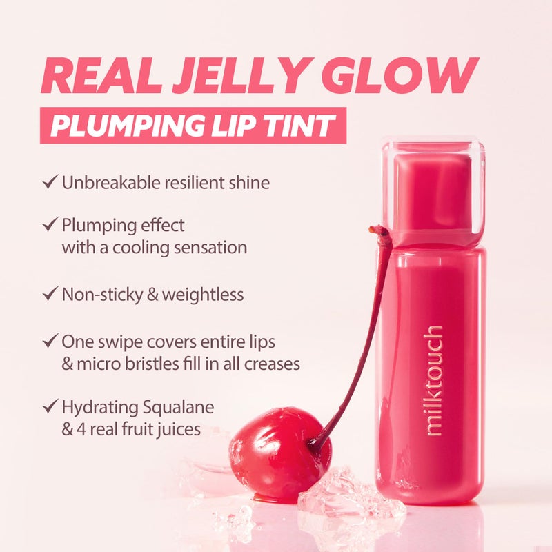 MILKTOUCH Jelly Fit Lip Tint (04 Mute-Ficial Plum) with Cooling Plumping Effect and Water-Based Non-Sticky Texture | Long Lasting Korean Beauty Lipstain Tinted Gloss | Stocking Stuffers for Women - Image 3