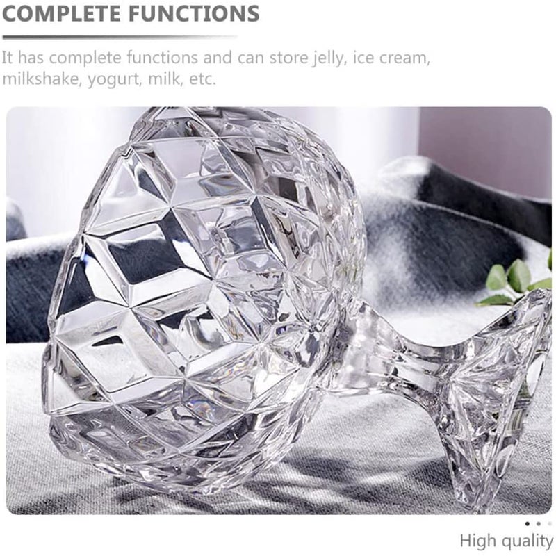 bellemax 300ML Crystal Glasses Bowl Dishes for Desserts MilkshakeFruitSundae Jellies and Ice Cream Glass Serving Cups Perfect for Home Restaurants and Parties Dishwasher Safe - Image 2