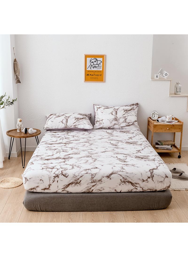 Y&D 3-Piece Marble Patterned Bed Sheets Mattresses Breathable Mattress Cover  - Image 1