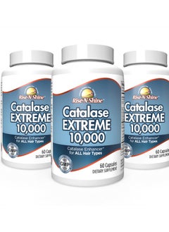 رايز آند شاين مكمل Catalase Extreme 10,000 - مكمل يحتوي على Saw Palmetto وBiotin وFo-Ti وPaba - مكملات الشعر لدعم الشعر بشكل قوي - 180 كبسولة - عبوة من 3 قطع (إمدادات تكفي لمدة 90 يومًا)  - Image 1