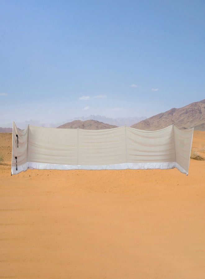 AL SANIDI Camping windbreak for trips, camping air curtain, White, Size 8*1.50 Metre  - Image 2