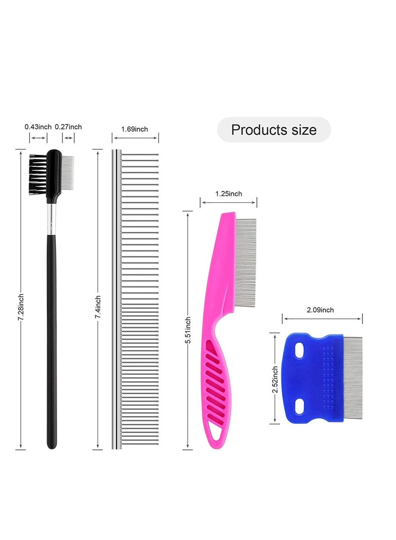 Y&D Pet Comb Pets Grooming Kit for Small Dogs Puppies, Tear Stain Remover Comb, 2-in-1 Dog Combs with Round Teeth to Remove Knots Crust Mucus  - Image 2