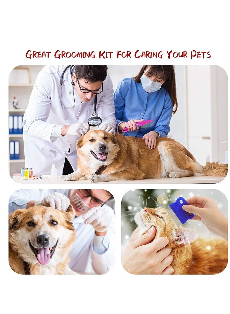 Y&D Pet Comb Pets Grooming Kit for Small Dogs Puppies, Tear Stain Remover Comb, 2-in-1 Dog Combs with Round Teeth to Remove Knots Crust Mucus  - Image 3