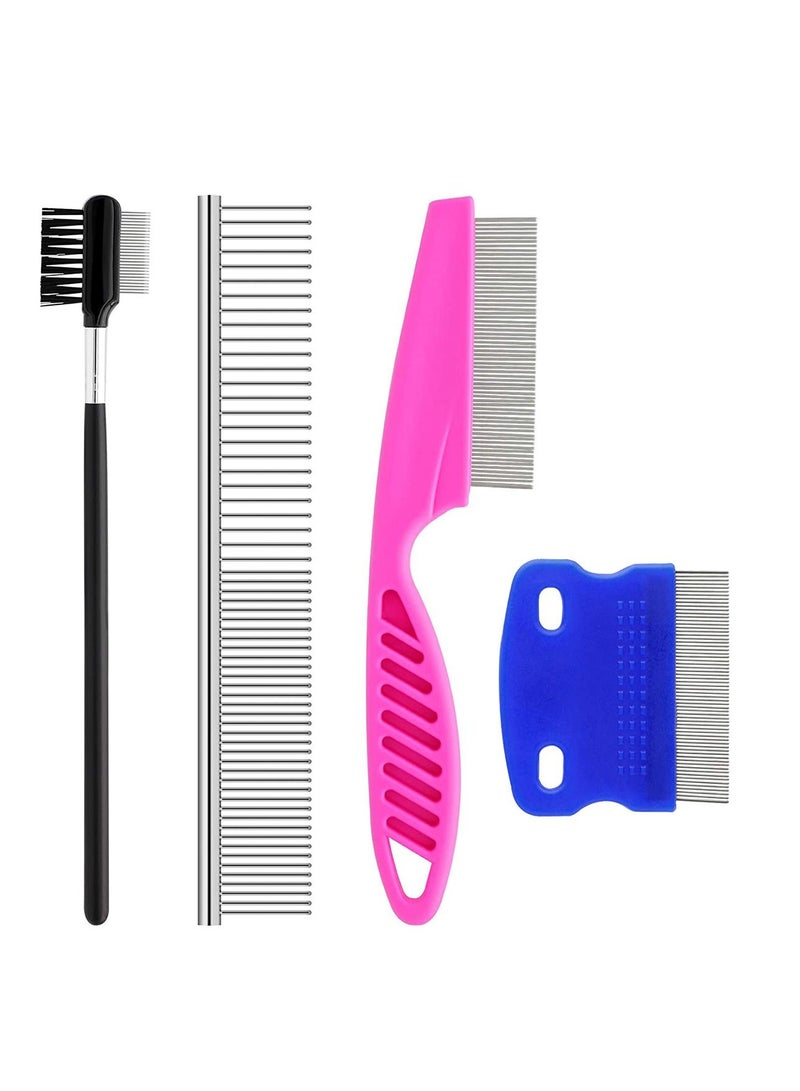 Y&D Pet Comb Pets Grooming Kit for Small Dogs Puppies, Tear Stain Remover Comb, 2-in-1 Dog Combs with Round Teeth to Remove Knots Crust Mucus  - Image 1