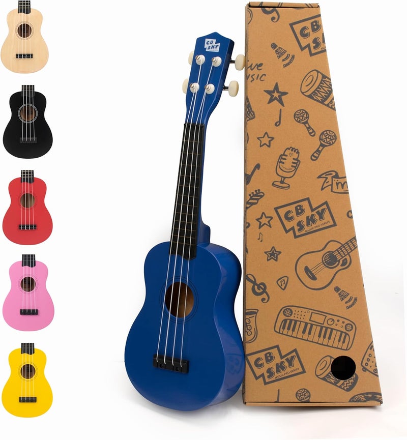 CB SKY Soprano Ukulele 21"/53cm beginners, students kids guitar (Blue) - Image 1