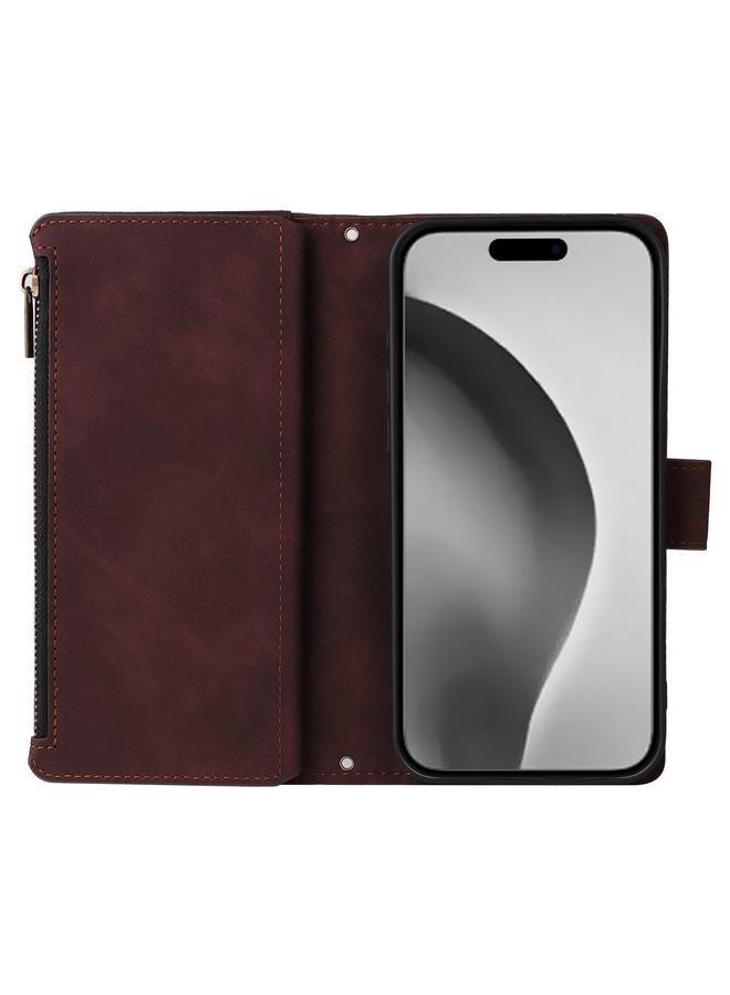 S-TOP Case For iPhone 16 Pro Max Crossbody Multi-card Slot Wallet Zipper Leather Phone Case - Image 4