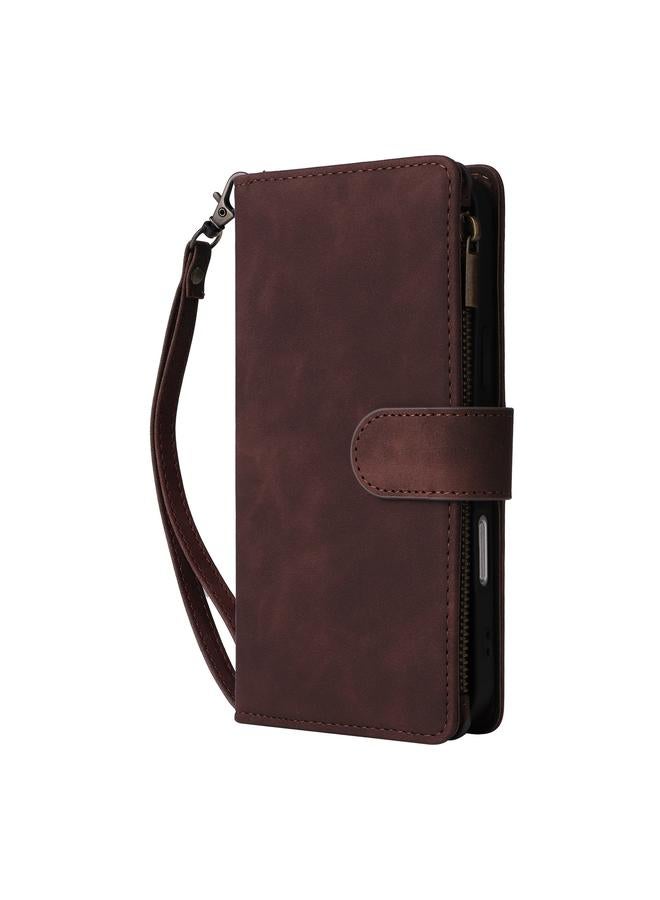 S-TOP Case For iPhone 16 Pro Max Crossbody Multi-card Slot Wallet Zipper Leather Phone Case - Image 2