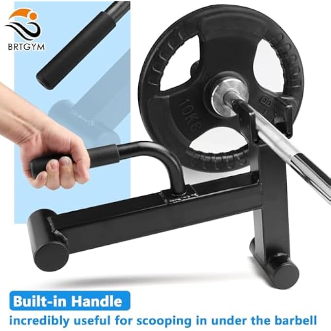 rayihni Deadlift Jack Barbell Stand,Carbon Steel Made,Easily Load And Unload 600Lb Barbell Plates For Deadlift Exercise, Weight Training, Home Gym (Black Powder Coated) - Image 5