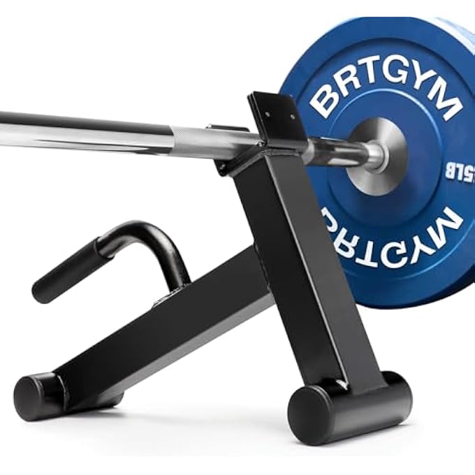 rayihni Deadlift Jack Barbell Stand,Carbon Steel Made,Easily Load And Unload 600Lb Barbell Plates For Deadlift Exercise, Weight Training, Home Gym (Black Powder Coated) - Image 1