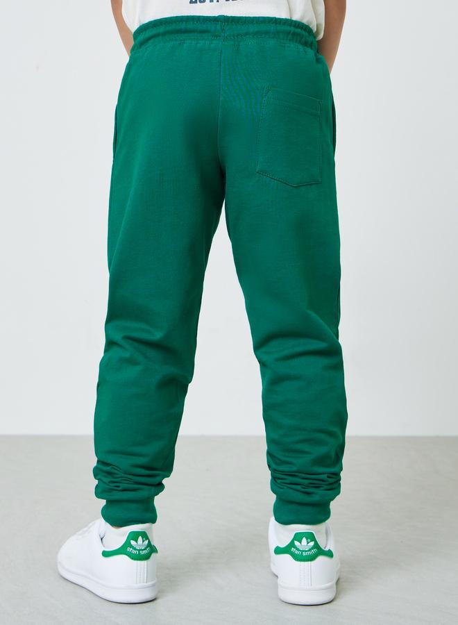 Styli Boys Green Cotton Joggers with Cuffed Hem - Image 3