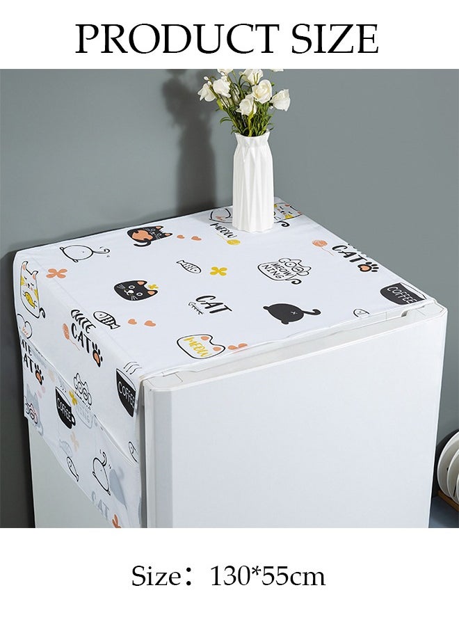 DUNISO Fridge Dust Cover Washer And Dryer Top Cover Refrigerator Dust Proof Cover with Storage Pockets with Side Storage Pockets Waterproof Multi-Purpose Top Covers  - Image 4
