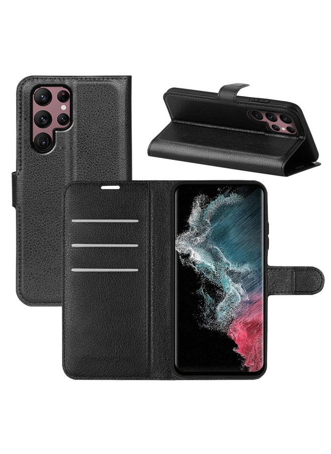 Generic - Applicable For SamsungS23ultra Phone Case Flip Card Holder Protective Case S24 Leather Phone Leather Case-Color:Red-Applicable Model:For SamsungS21 FE - Image 1