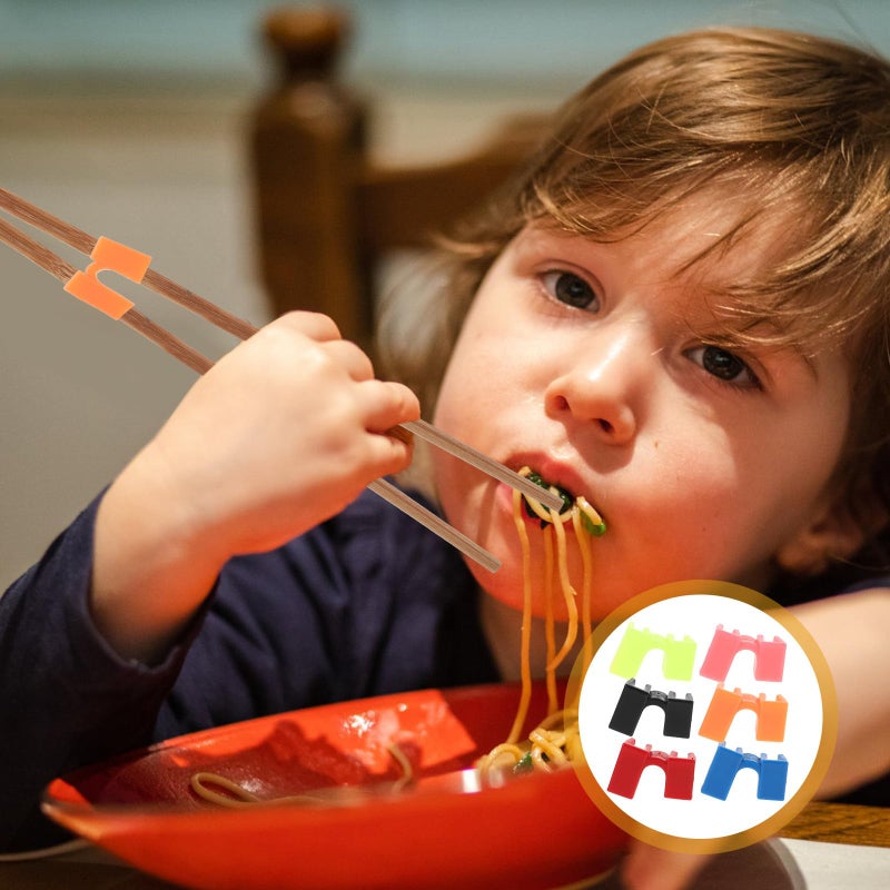 Reusable Chopstick Trainer Clips Set 6pcs Non Slip Plastic Training Tools for Beginners Adults - Image 4