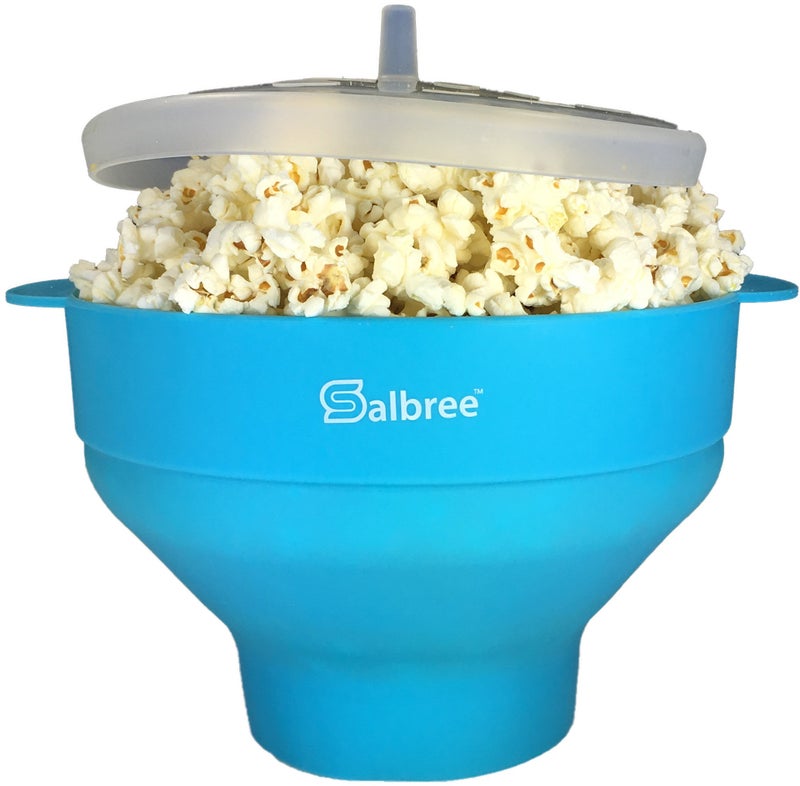 Salbree The Original Salbree Microwave Popcorn Popper Machine, Silicone Popcorn Maker, Collapsible Microwavable Bowl - Hot Air Popper - No Oil Required - The Most Colors Available (Turquoise) - Image 1