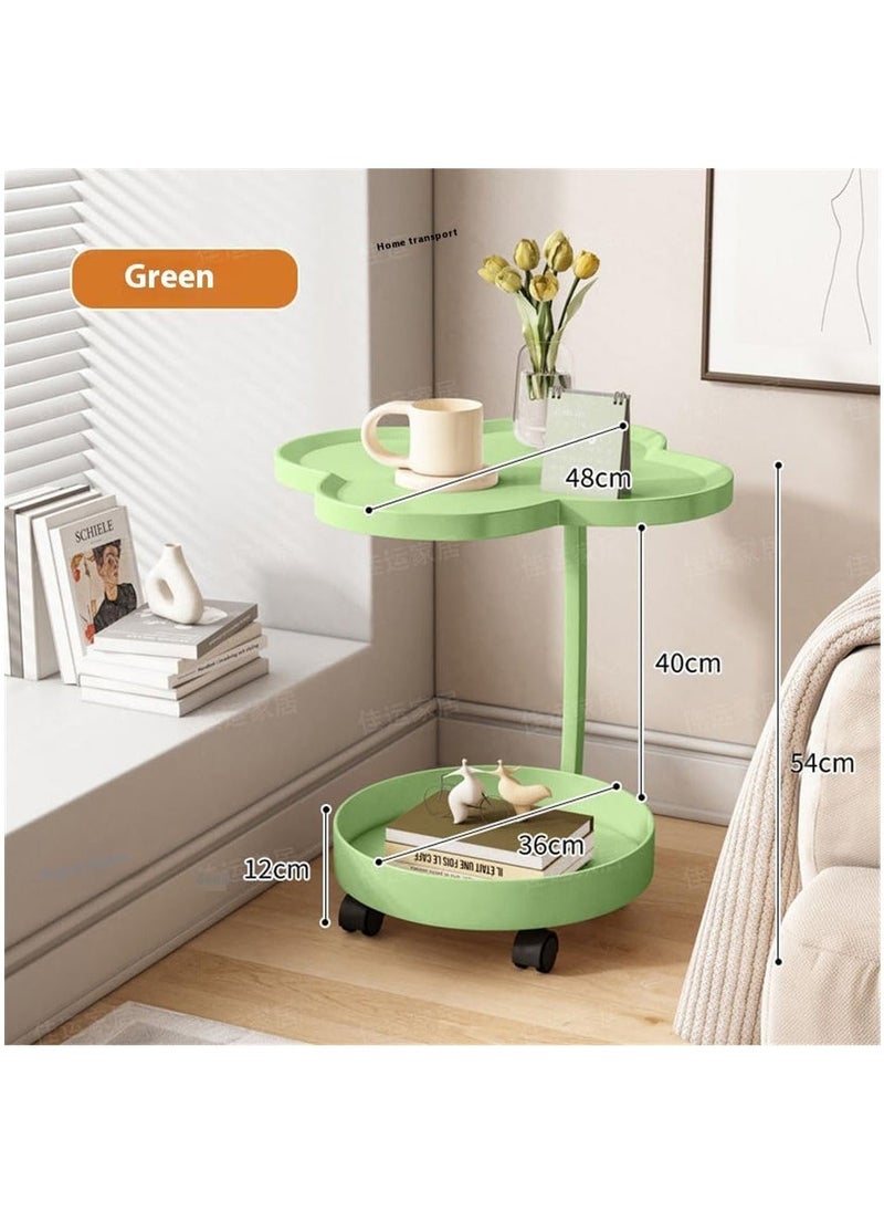 Hihonor Small Side Table for Small Spaces,Swivel TV Tray Table 360° Rotating Phone Holder,Couch Tables That Slide Under,Couch Side Table Living Room,C Shaped End Table (Green)  - Image 4