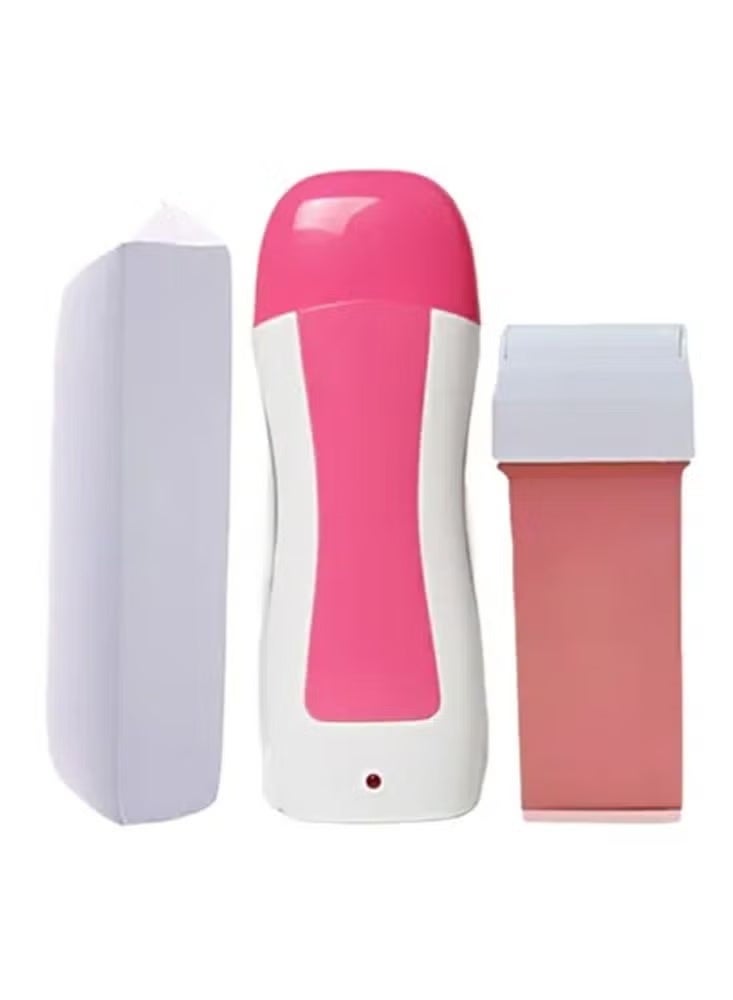 Electric Depilatory Heater Hot Wax Cartridge Portable Epilator Roll On Depilatory Heater Hair Removal Warmer For Hair Removal Depilation Pink Set