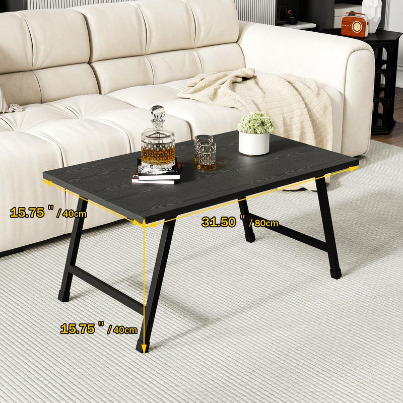 Crocofair Rectangular Folding Coffee Table - Modern Space-Saving Foldable Coffee Table for Living Room, Durable and Lightweight Design, Easy to Assemble, Perfect for Small Spaces - Image 5