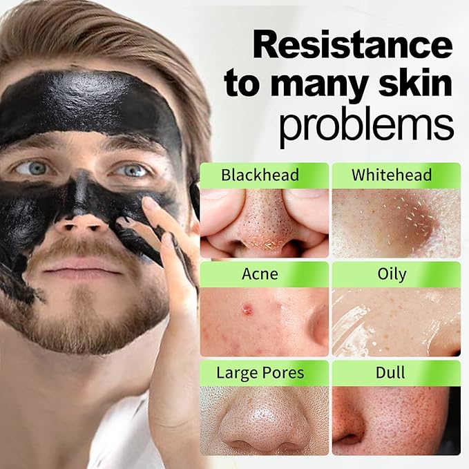 JVR Blackhead Remover Mask for Men Bamboo Charcoal Peel Off Black Masks Purifying Pores Deep Cleansing for All Skin Types 120g - Image 3
