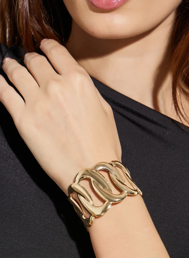 Gold Chain Link Bangle