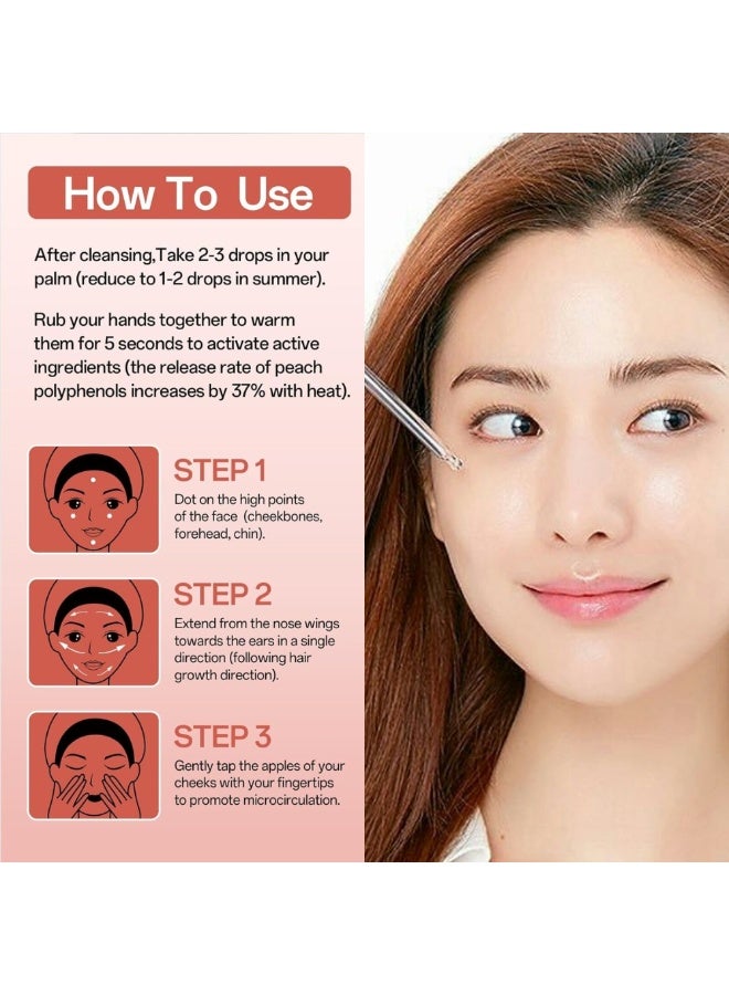 وندر سيروم نياسيناميد الخوخ 70 للوجه الكوري، سيروم للوجه لتقليل المسام لعلاج فرط التصبغ، مرطب خفيف الوزن مع فيتامين ب12 وحمض الهيالورونيك، لمسة نهائية ندية، للعناية بالبشرة - 30 مل/1.01 أونصة سائلة - Image 4