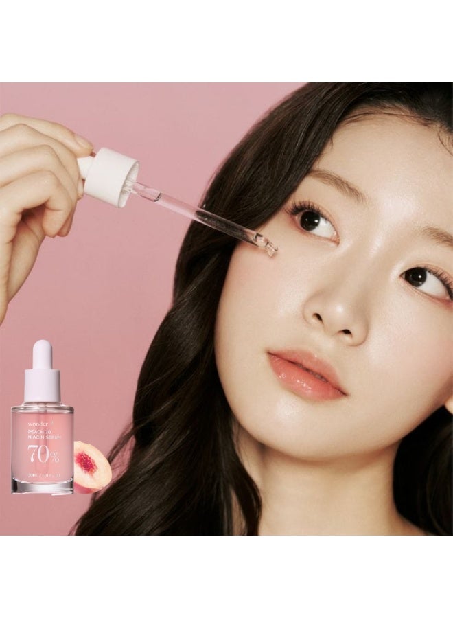 وندر سيروم نياسيناميد الخوخ 70 للوجه الكوري، سيروم للوجه لتقليل المسام لعلاج فرط التصبغ، مرطب خفيف الوزن مع فيتامين ب12 وحمض الهيالورونيك، لمسة نهائية ندية، للعناية بالبشرة - 30 مل/1.01 أونصة سائلة - Image 5