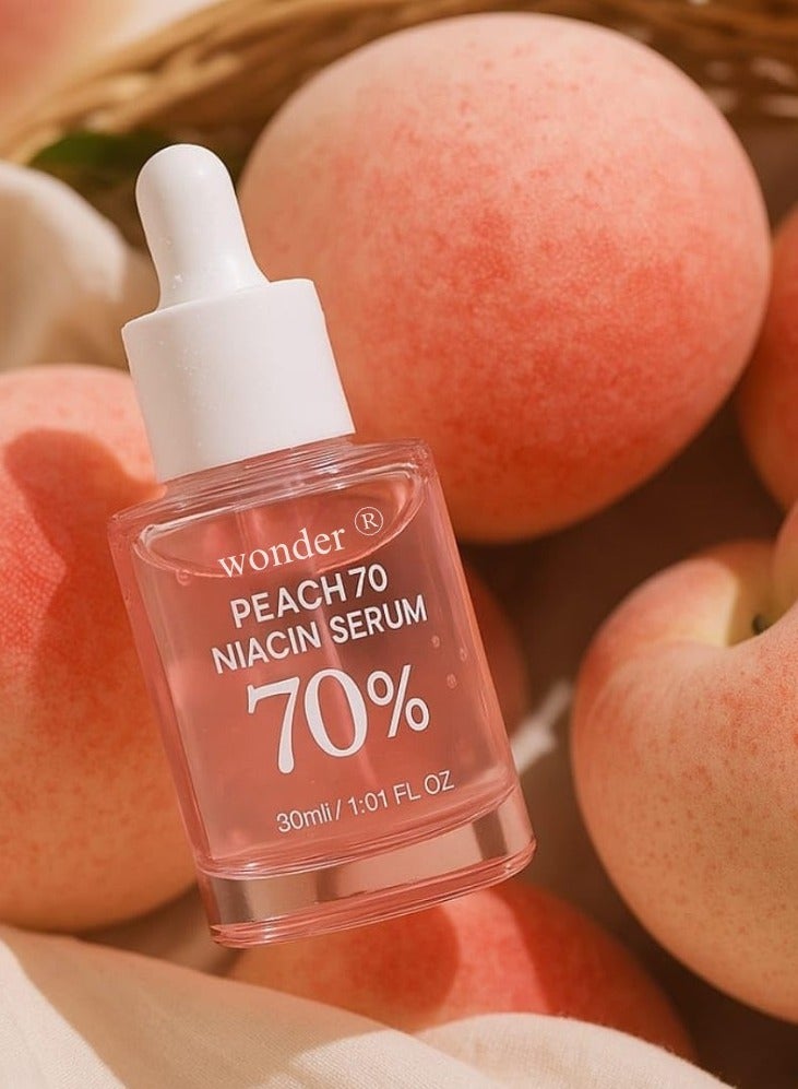وندر سيروم نياسيناميد الخوخ 70 للوجه الكوري، سيروم للوجه لتقليل المسام لعلاج فرط التصبغ، مرطب خفيف الوزن مع فيتامين ب12 وحمض الهيالورونيك، لمسة نهائية ندية، للعناية بالبشرة - 30 مل/1.01 أونصة سائلة - Image 2