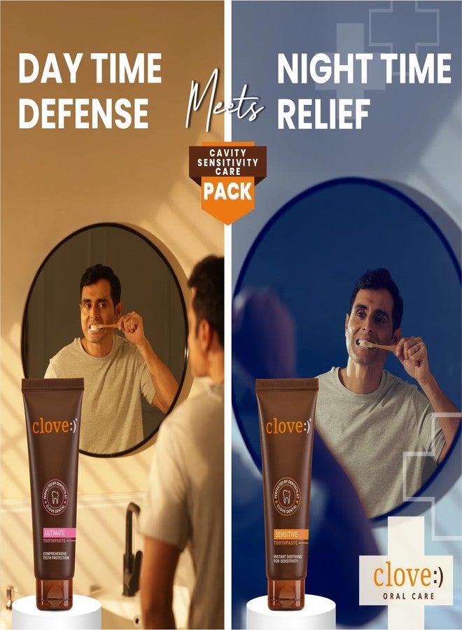 Clove Ultimate & Sensitive Combo, Dual Protection for Sensitivity Relief & Cavity Prevention, Patented Optafresh Technology, Safe Formula, 100g Each - Image 4