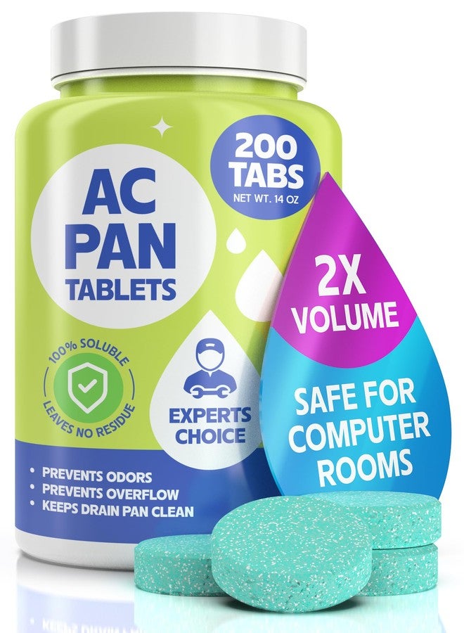 FORTIVO 200 قرص منظف خط تصريف مكيف الهواء - بدون بقايا، قابل للذوبان في الماء، علاج سريع المفعول لصيانة أنظمة HVAC، وحدات النوافذ، الوحدات الصغيرة، مزيلات الرطوبة والثلاجات - Image 1