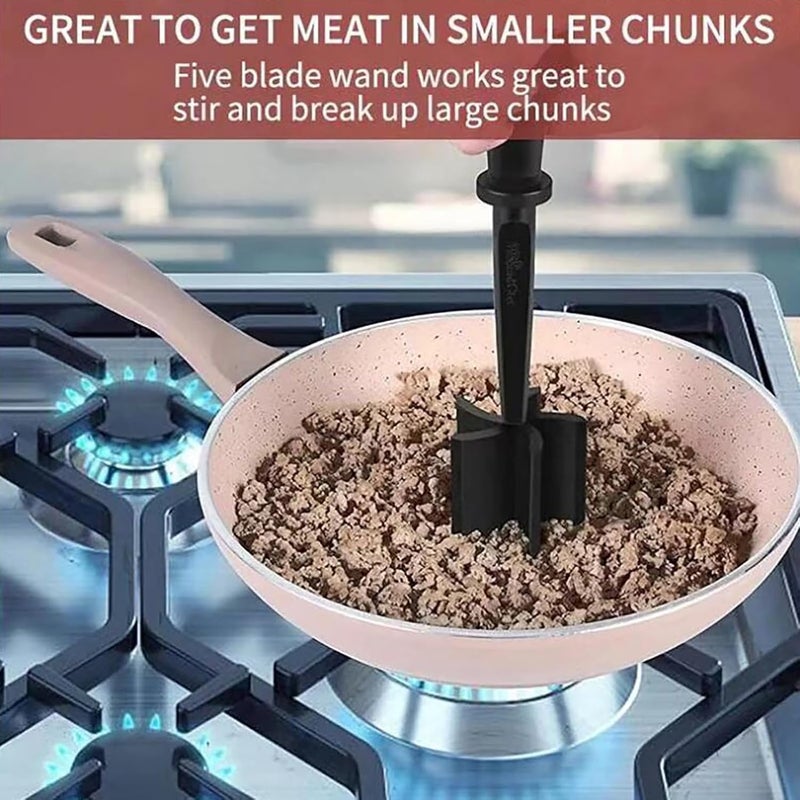 Turbid TURBID Meat Chopper for Hamburger Premium Heat Resistant Masher and Smasher for Ground Beef Ground Turkey and More Nylon Ground Beef Chopper Tool and Meat Fork Non Stick Mix Chopper 2 Pack  - Image 5