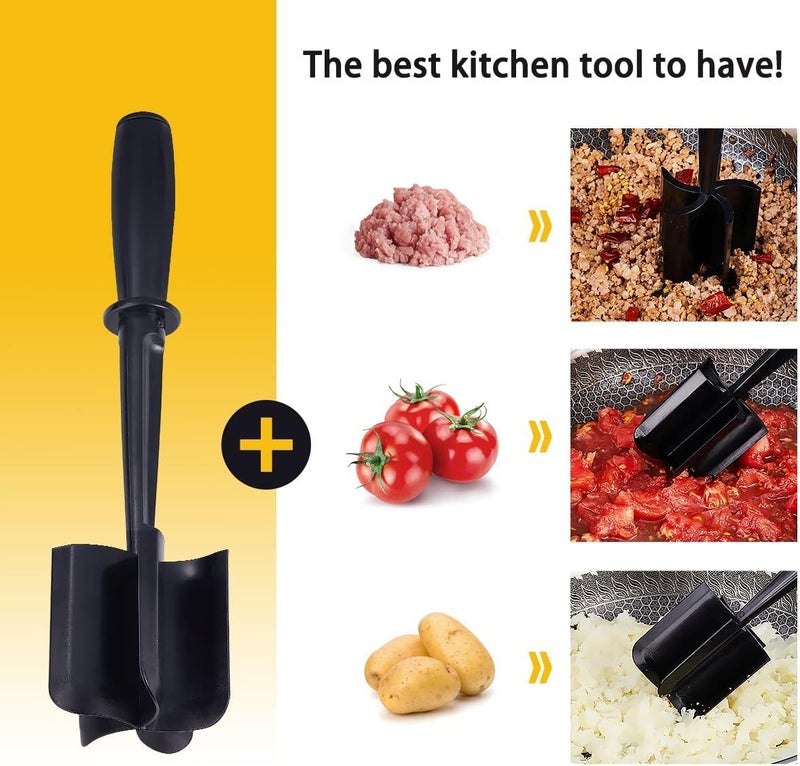 Turbid TURBID Meat Chopper for Hamburger Premium Heat Resistant Masher and Smasher for Ground Beef Ground Turkey and More Nylon Ground Beef Chopper Tool and Meat Fork Non Stick Mix Chopper 2 Pack  - Image 4