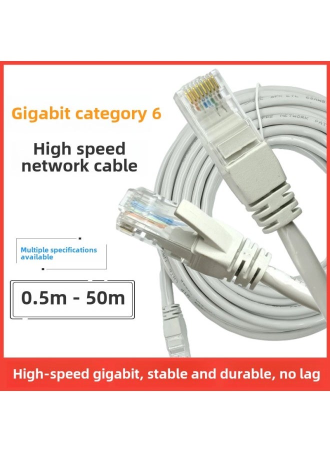 Generic - Finished Network Cable Jumper Router Cat 6 Class 6 Gigabit Network Cable RJ45 Computer High-speed Broadband Network Cable-Color:Light Gray-Line Length:0.5 M - Image 1