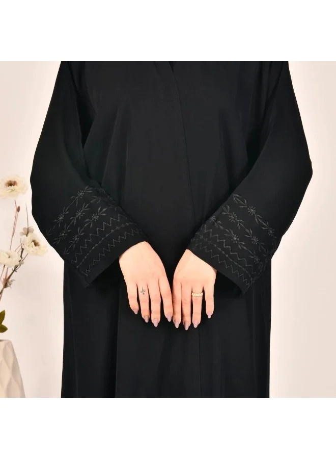 lamha abaya Elegant and practical wrap abaya with delicate embroidery on the sleeves
