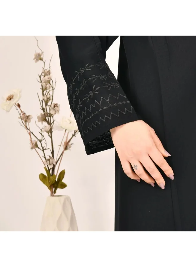 lamha abaya Elegant and practical wrap abaya with delicate embroidery on the sleeves