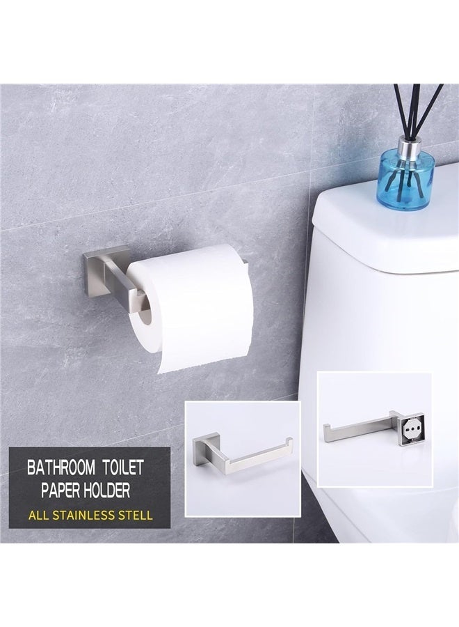 Toilet Paper Holder Paper Towel Dispenser Tissue Roll Hanger Wall Mounted Brushed Stainless Steel - Image 2