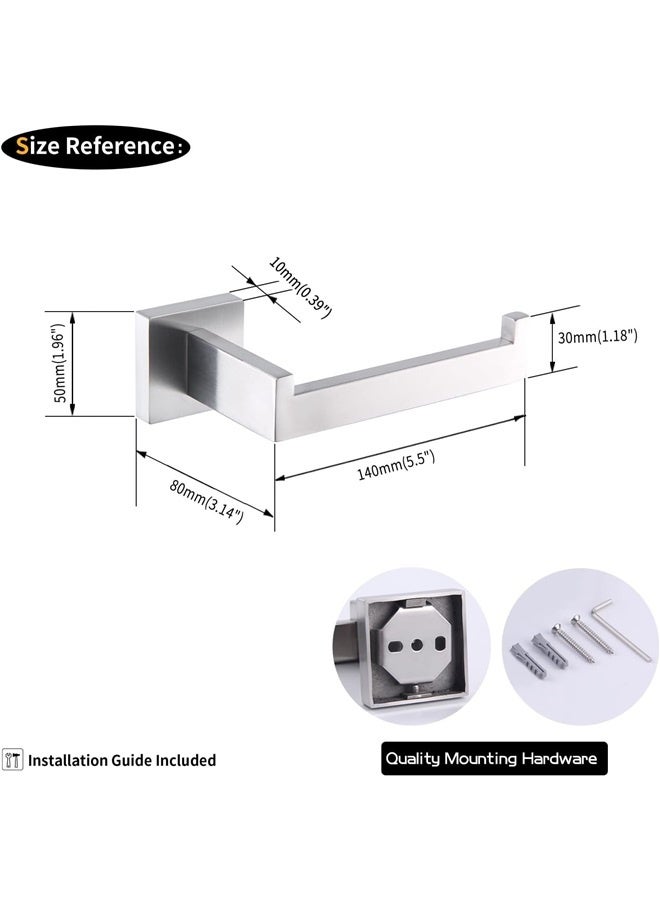Toilet Paper Holder Paper Towel Dispenser Tissue Roll Hanger Wall Mounted Brushed Stainless Steel - Image 4