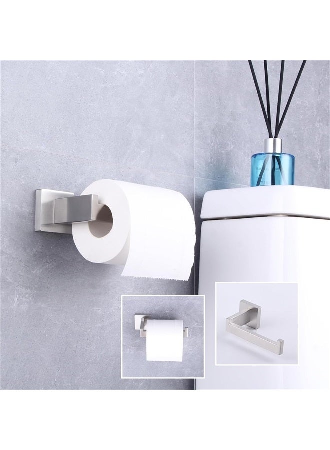 Toilet Paper Holder Paper Towel Dispenser Tissue Roll Hanger Wall Mounted Brushed Stainless Steel - Image 3
